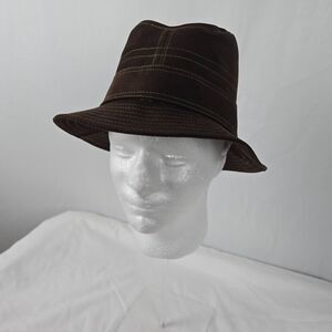 Steve Madden Fedora Women's 7 1/8 Brown Felted Tri-Coastal Design NWT
